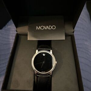 Movado bold black and silver